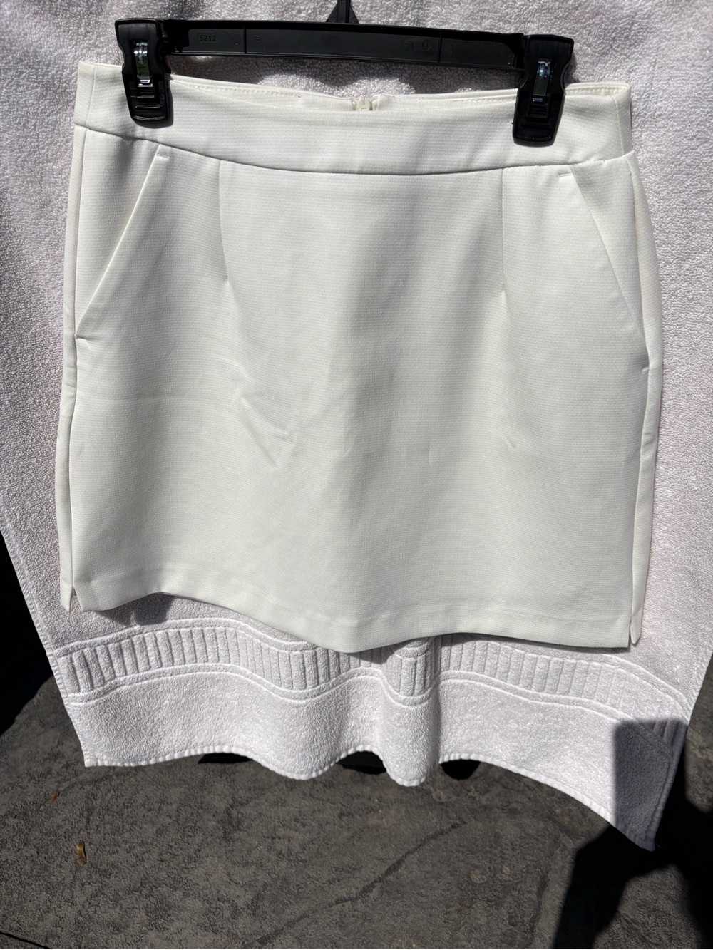 French Connection Women's White Ponte Mini Skirt